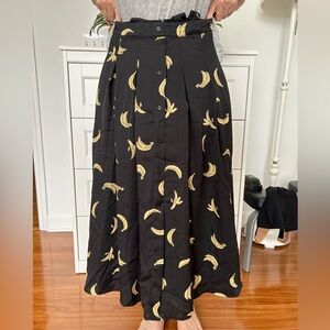 Full Skirt Banana Print
